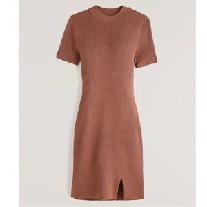 Abercrombie Mock Neck Mini Sweater Dress in Terracotta